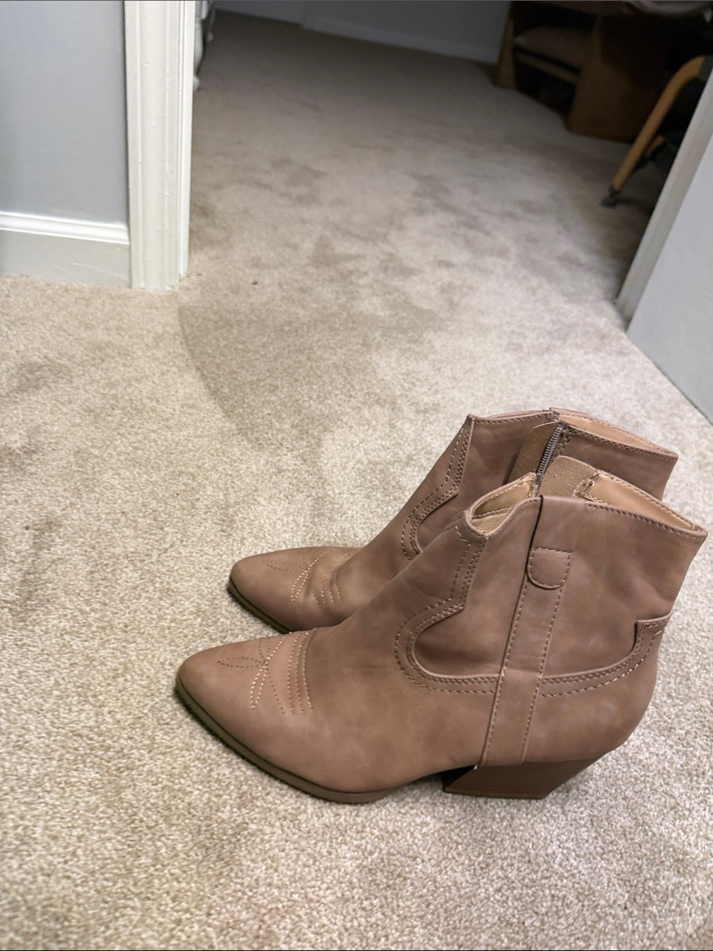 Tan booties